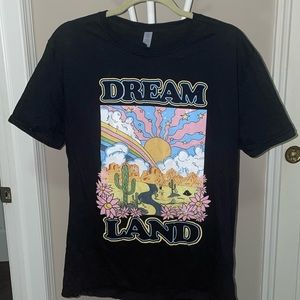 Dream land trippy T-shirt! Cactus, flowers, rainbow, sun, stars, clouds, etc!